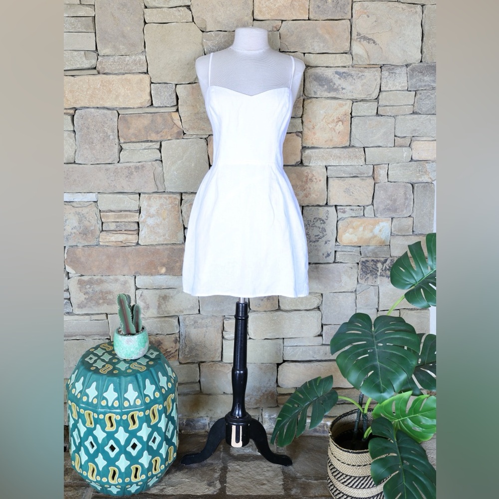 Reformation White Linen Mini Dress